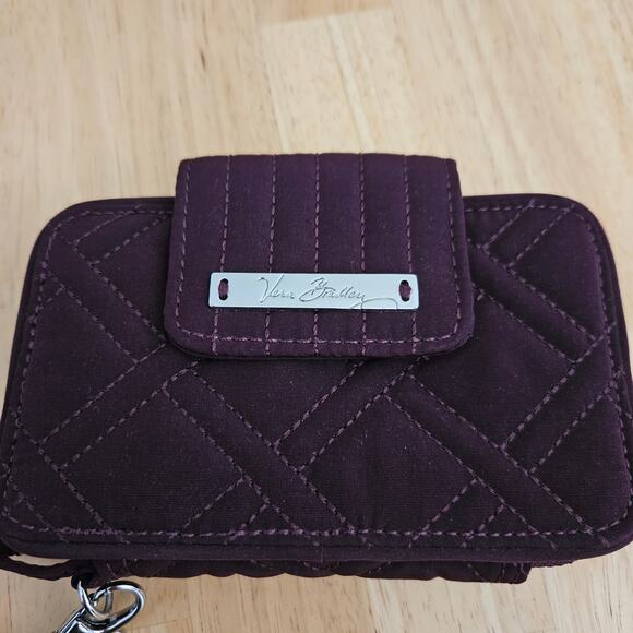 Vera Bradley Iconic RFID Wallet/Wristlet Mulled Wine EUC - Picture 2 of 7